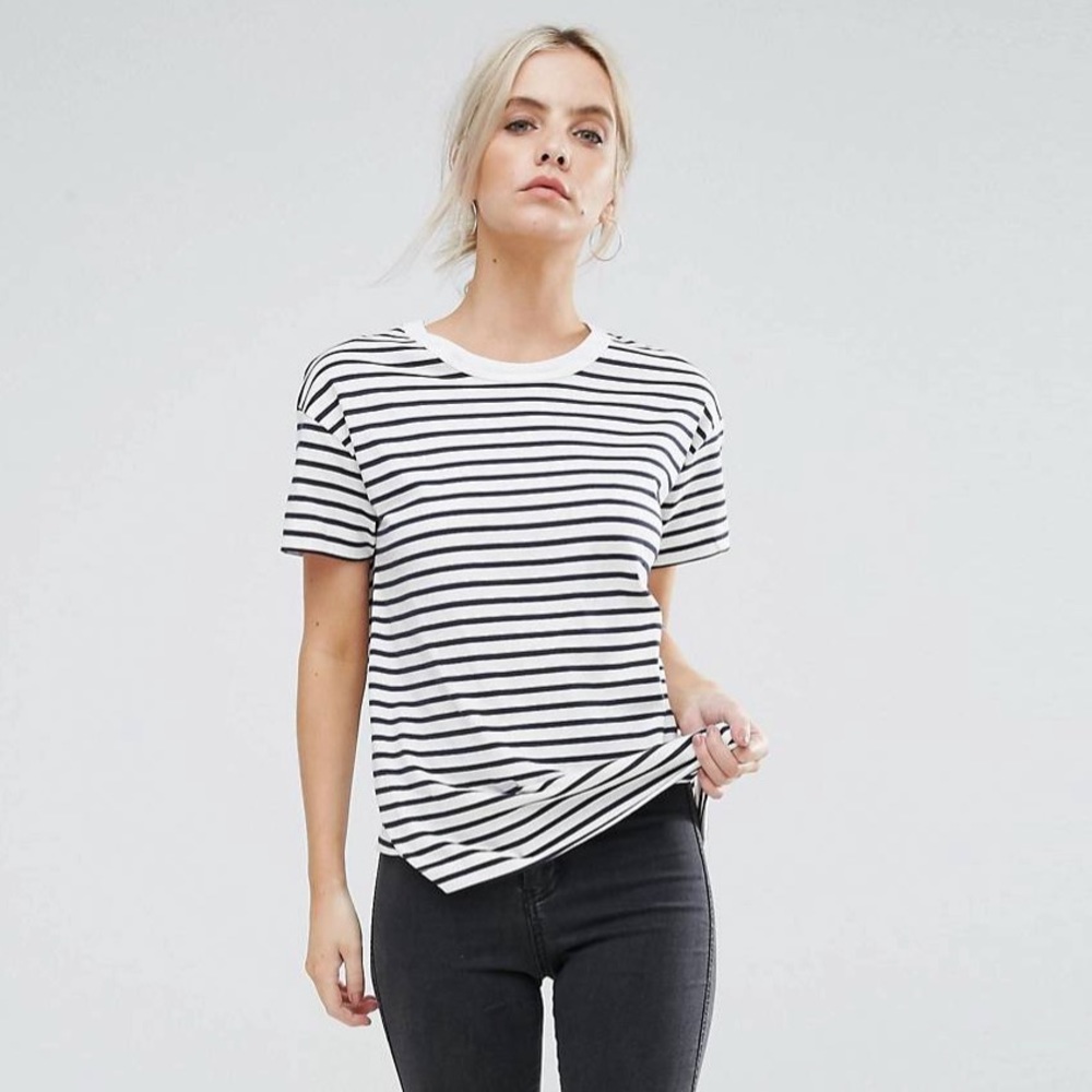 ASOS Navy & White Striped T-Shirt